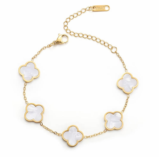 White Perlmutt Armkette